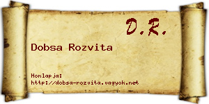 Dobsa Rozvita névjegykártya
